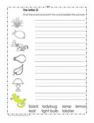 The Letter L Worksheets